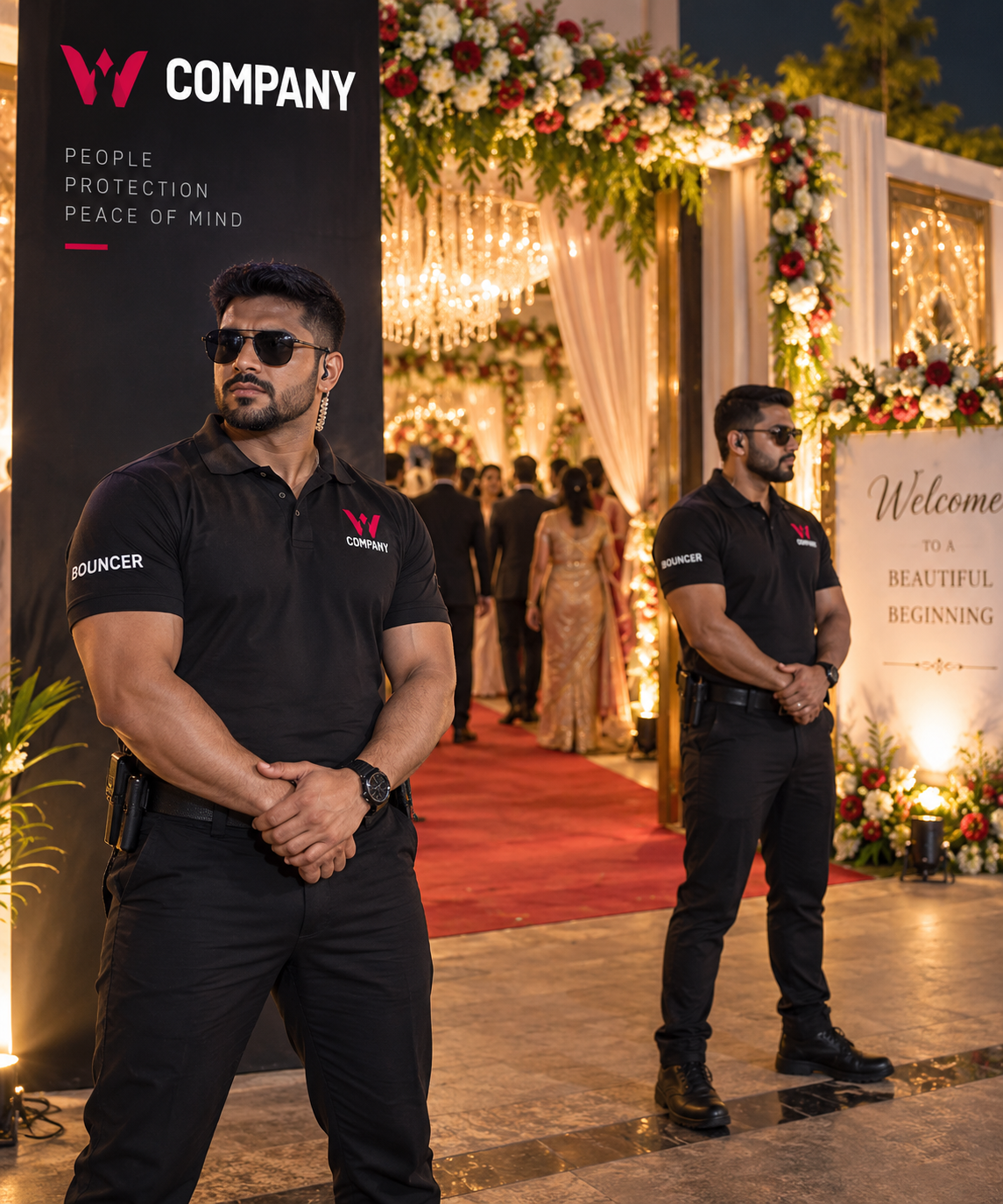 W Company bouncers managing entry at an event